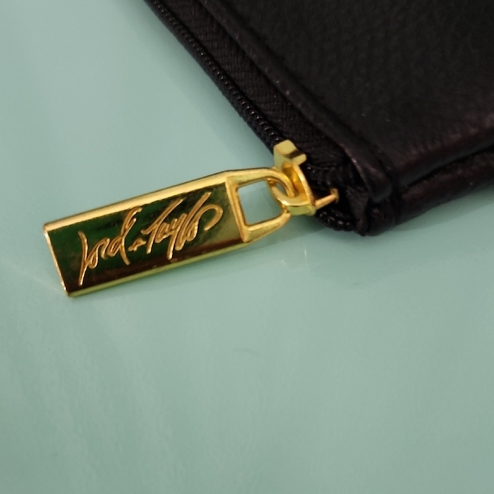 Lord & Taylor Cosmetic Pouch with Gold Accent - Picture 2 of 6